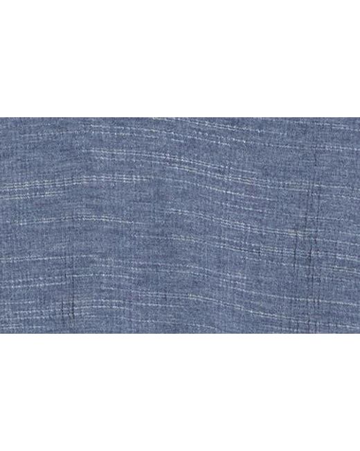Max Studio Blue V-Neck Side Cinched Top