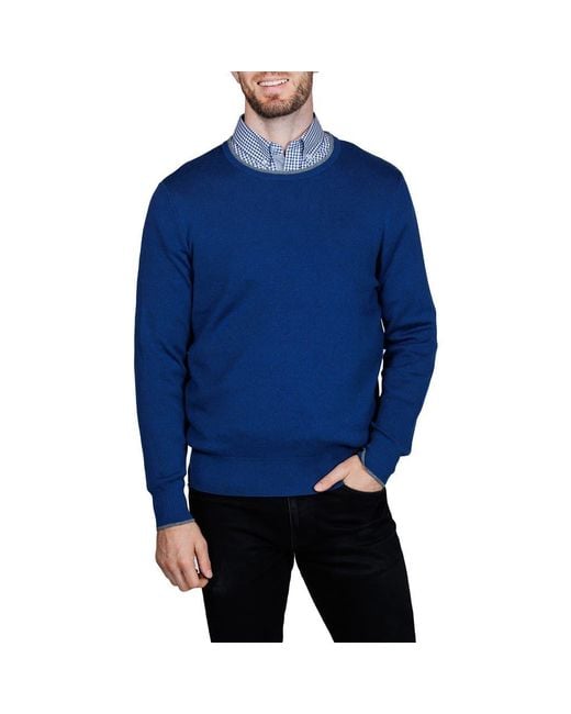 Tailorbyrd Blue Fine Knit Sweater for men