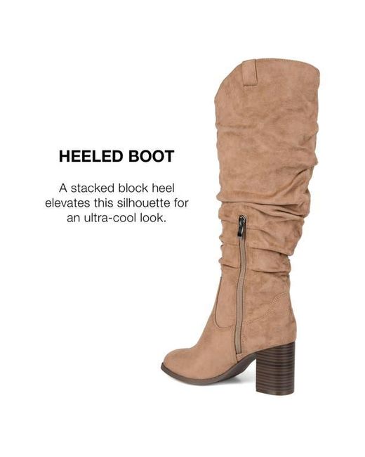 Journee Collection Brown Journee Aneil Ruched Tall Boot