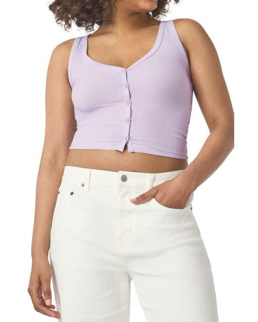 Florence By Mills White Rib Button-Up Tank Top