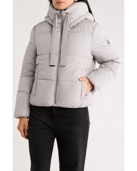 BCBGeneration Gray Cloud Hooded Puffer Jacket