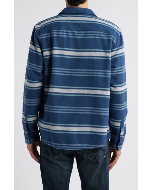 Faherty Brand Blue Wavebreaker Cotton Flannel Shirt Jacket for men
