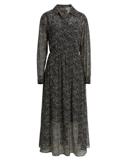 Rag & Bone Black Emmy Long Sleeve Silk Blend Dress
