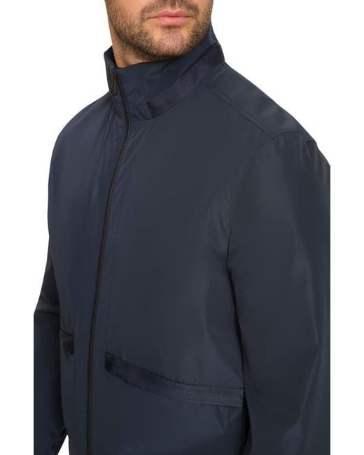 Cole Haan Blue Packable Rain Jacket for men