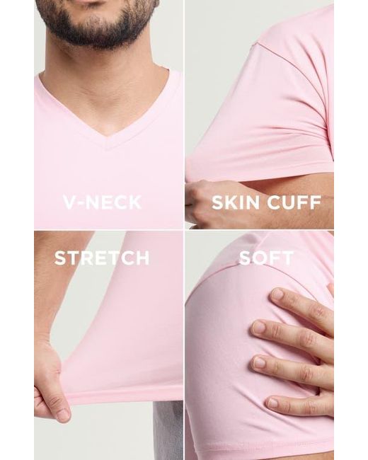 Xray Jeans Pink V-Neck Flex Cotton T-Shirt for men