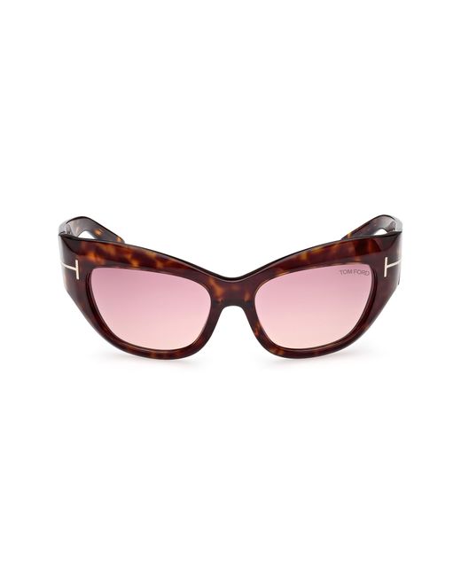 Tom Ford Pink Brianna 55mm Gradient Cat Eye Sunglasses