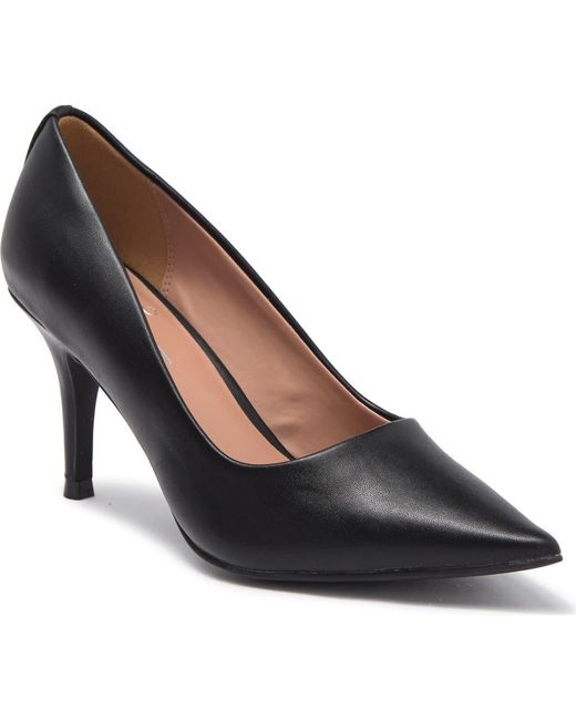 Linea Paolo Black Pointed Toe Leather Pumps