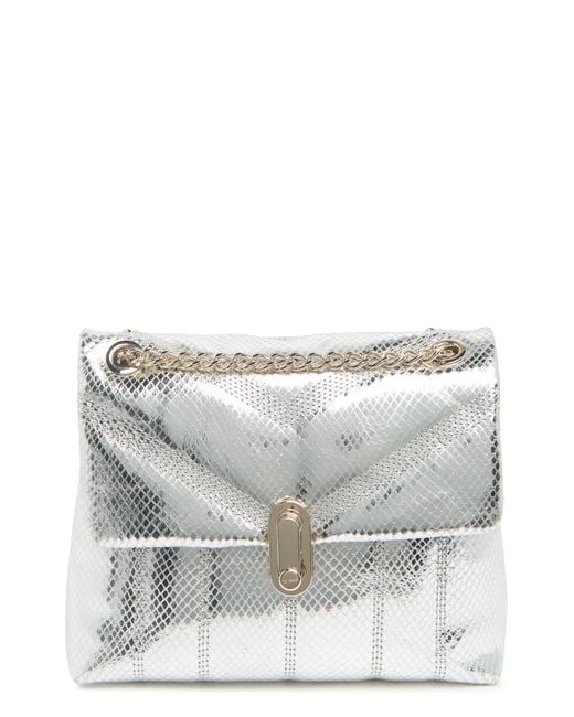Ted Baker Ayalali Snakeskin Print Leather Crossbody Bag In Silver At ...
