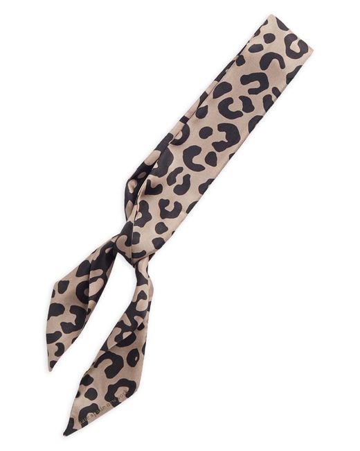 Kate Spade Brown Leopard Skinny Silk Scarf