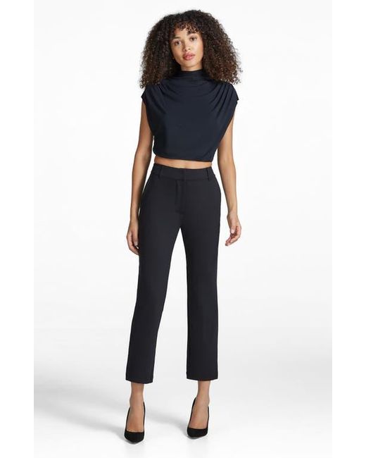 Commando Blue Butter Draped Funnel Neck Crop Top