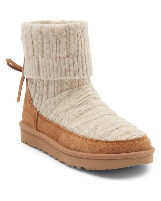 Ugg Brown Classic Mini Cable Knit Bootie