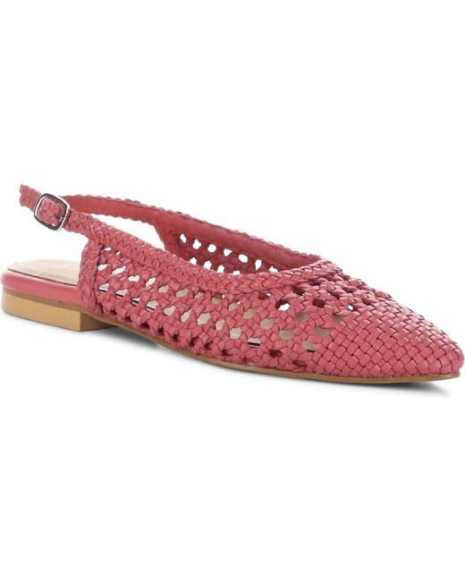 Bos. & Co. Red Willow Slingback Cap Toe Flat