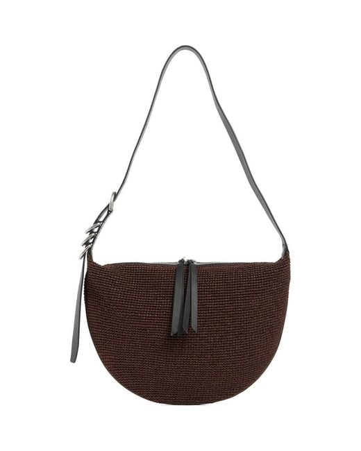 Rag & Bone Brown Medium Mercer Woven Straw Hobo Bag
