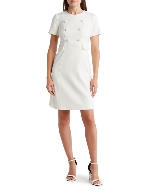 Eliza J White Short Sleeve A-line Dress
