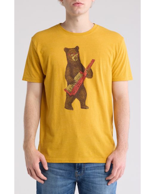Lucky Brand Yellow Lucky Bear Guitar Graphic T-shirt for men