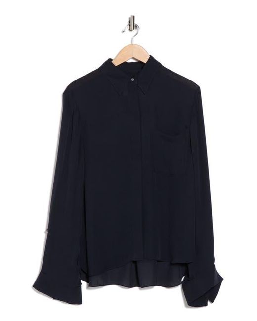 Twp Blue Silk Boyfriend Shirt