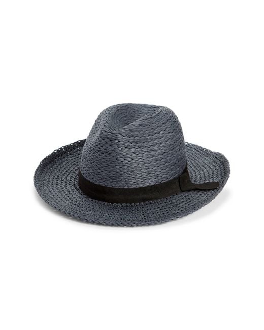 Nordstrom Black Mixed Media Panama Hat