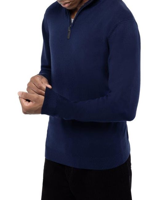 Xray Jeans Blue Quarter Zip Mock Neck Sweater for men
