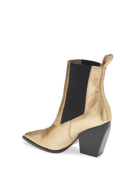 AllSaints Brown Ria Metallic Chelsea Boot