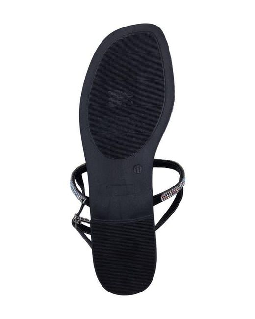 Bebe Black Rhinestone T-Strap Sandal