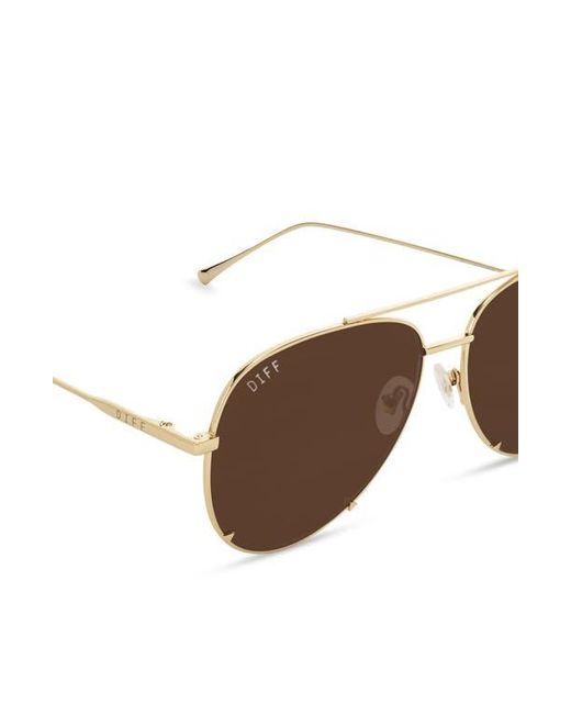 DIFF Brown Oversized Aviator Sunglasses