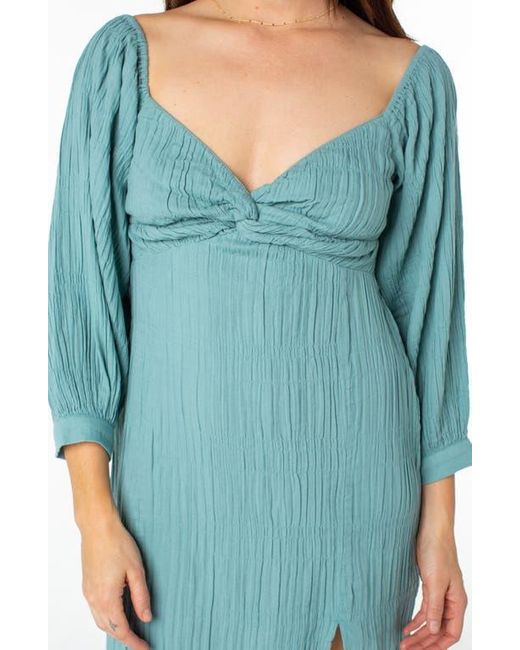 Roxy Blue Moonlight Shores Long Sleeve Babydoll Dress