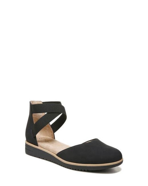 Naturalizer Black D'Orsay Wedge Flats with Ankle Tie