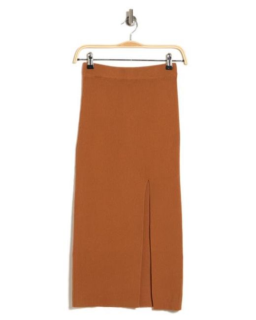 Alexia Admor Brown Split Midi Skirt