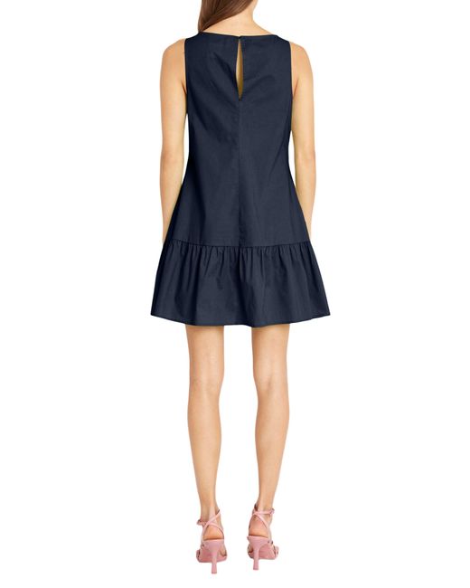 DONNA MORGAN FOR MAGGY Blue Solid Sleeveless Dress