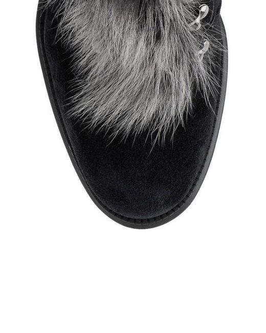 Aquatalia Black Irvina Hiker Boot With Genuine Shearling Trim