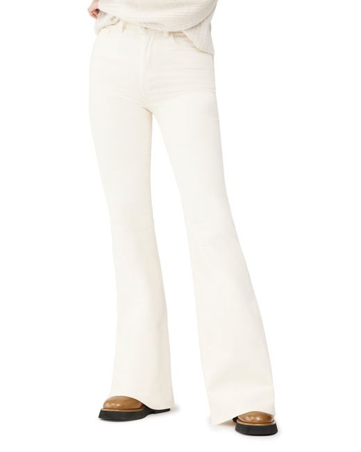 DL1961 White Rachel Ultra High Waist Corduroy Flare Pants