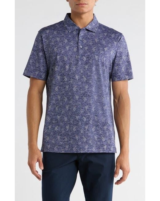 Bugatchi Blue Victor Short Sleeve 8-Way Stretch Ooohcotton Knit Button-Up Shirt for men