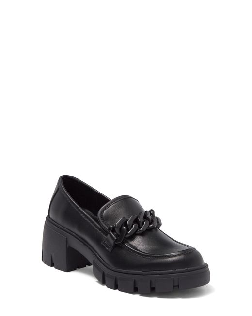 Madden Girl Hoxtonn Lug Sole Platform Loafer In Black Paris At