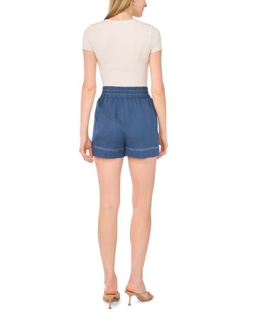 Halogen® Blue Contrast Stitch Pull-On Shorts