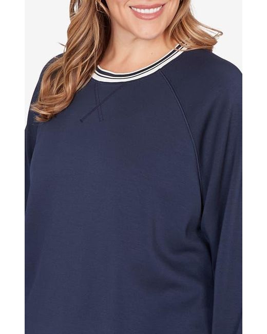 Ruby Rd Blue Bubble Hem Top