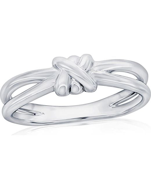 Simona Metallic Knot Textured Ring