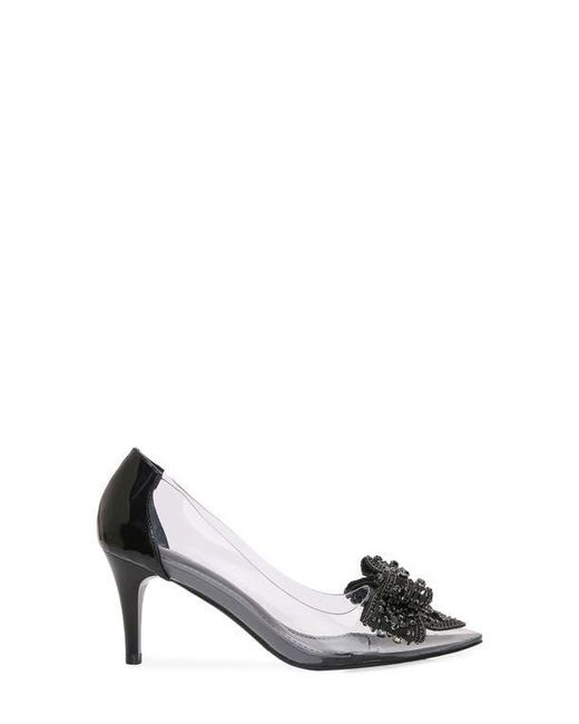 BERNESS Black Nala Rhinestone Clear Pump