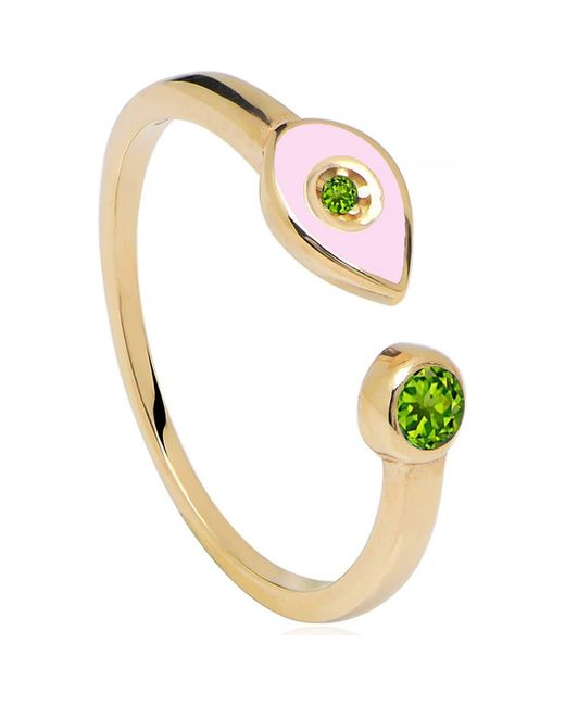 Gabi Rielle Metallic Evil Eye Adjustable Ring