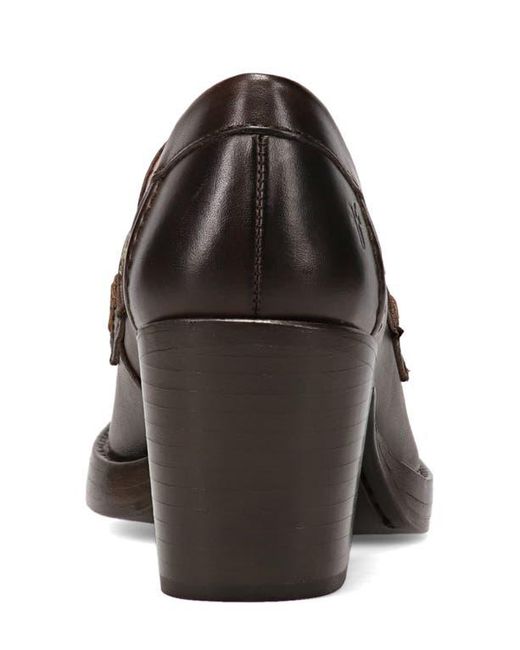 Frye Brown Jean Stacked Heel Loafer