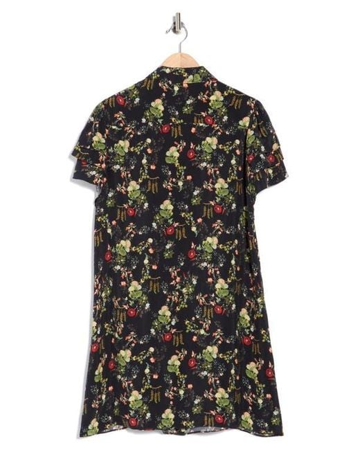 Alice + Olivia Black Jem Short Sleeve Shirtdress