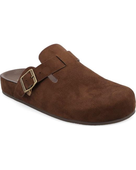 MIA Brown Buckle Strap Mule