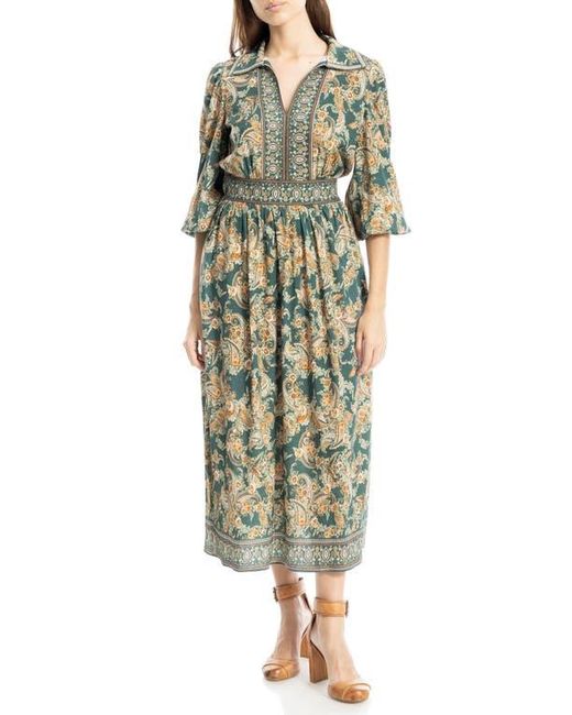 green emerald velvet dress Max Studio Women's Short Sleeve V-Neck Maxi Dress, Green Med Trans Geo  Clover at Amazon Women's Clothing store main image 0