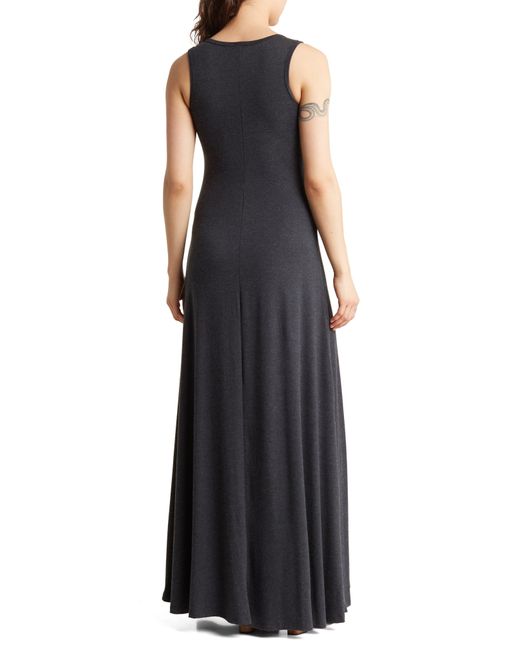 Go Couture Black V-neck Sleeveless Maxi Dress