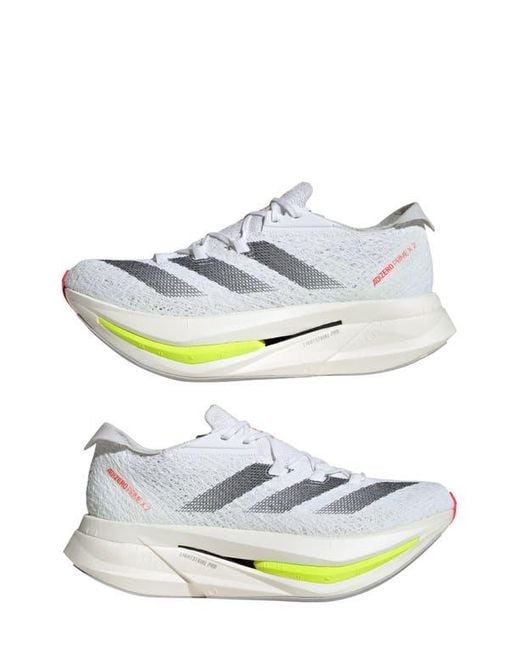 Adidas White Adizero Prime X Strung Running Shoe for men