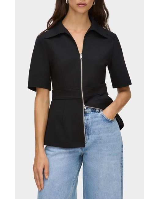 ALIGNE Black Cecile Zip Front Top