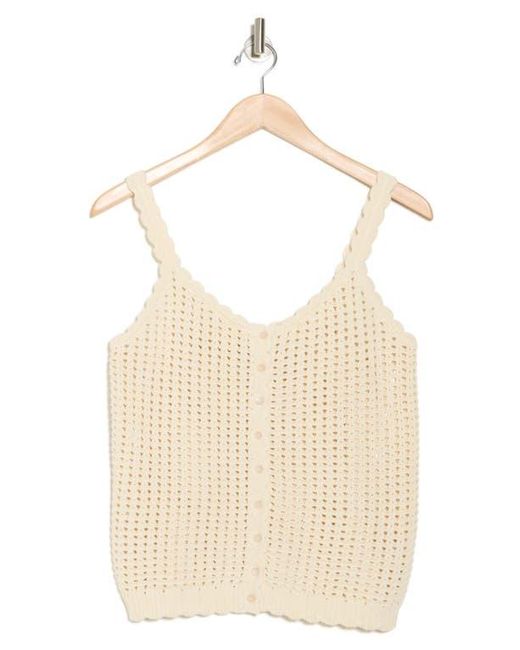 Tahari Natural Open Stitch Tank