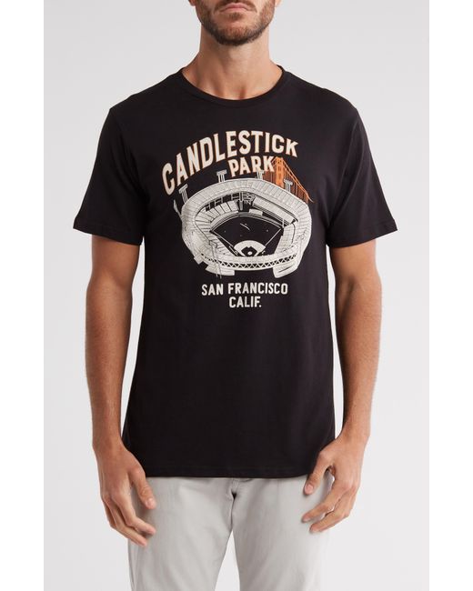 American Needle Black Candlestick Park Cotton Graphic T-shirt for men