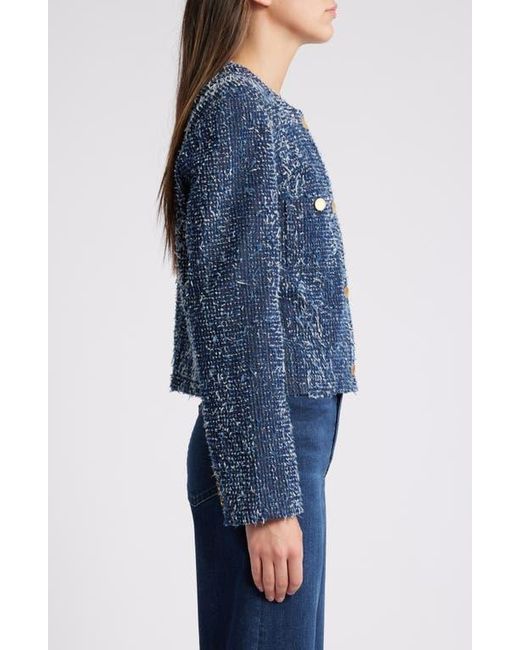 FRAME Blue Denim Bouclé Jacket
