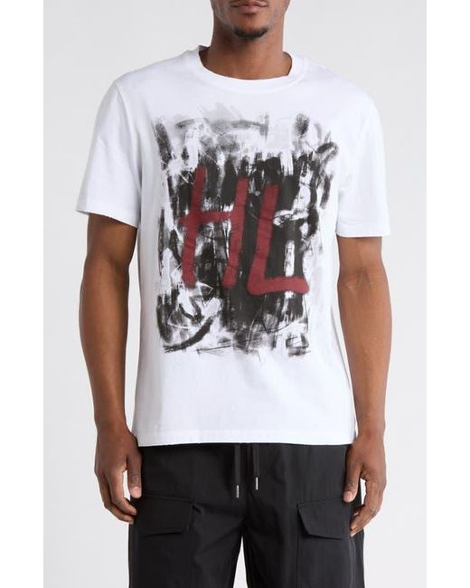 Helmut Lang Men's White Scribble Logo Graphic T-Shirt