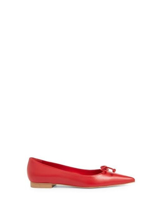Stuart Weitzman Red Landon Pointed Toe Ballet Flat